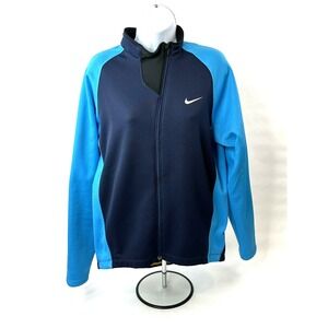 VINTAGE Y2K NIKE Track Jacket Womens Large Blue Fit-Therma Full Zip Reflective